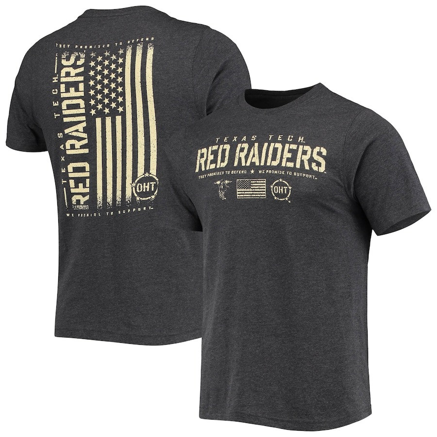 Texas Tech Red Raiders OHT Military Appreciation Flag T-Shirt Father's Day Gift Ideas Oregontrailrvpk Shirt