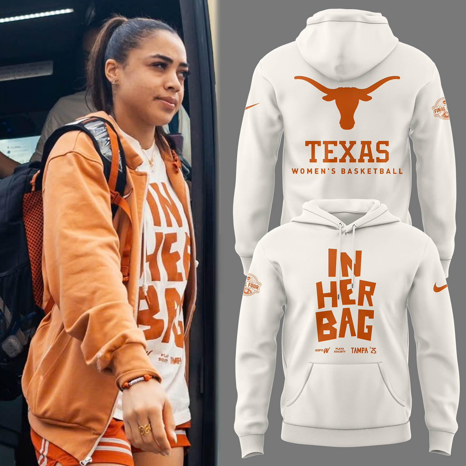 Texas Women's Basketball IN HER BAG Hoodie Top Gifts For Basketball Players