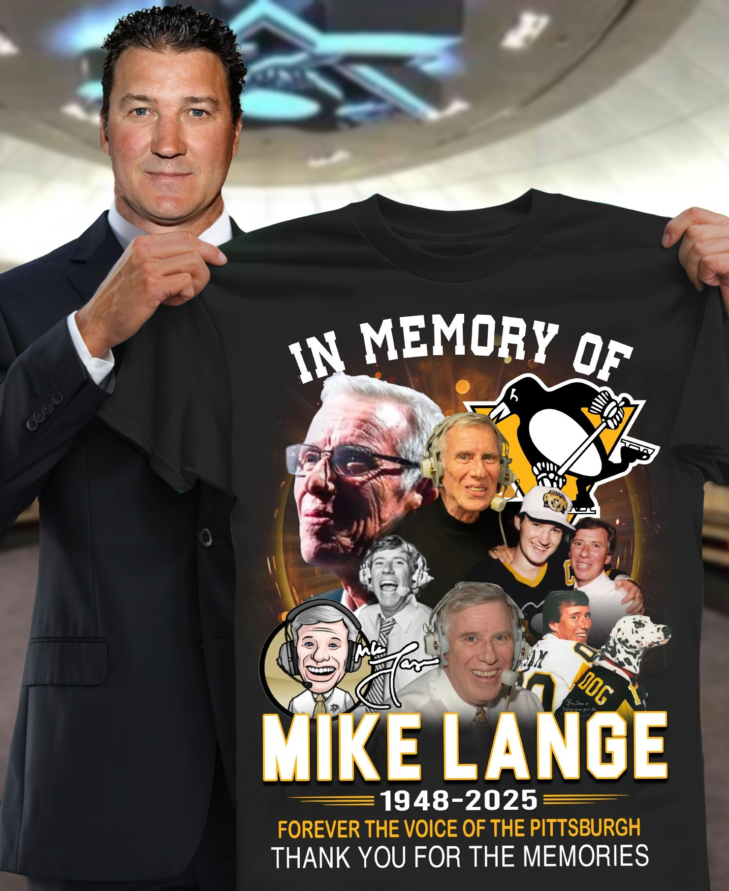 Thank You RIP Mike Lange In Memory T-Shirt Pittsburgh Penguins Gifts For Hockey Fans Oregontrailrvpk Shirt
