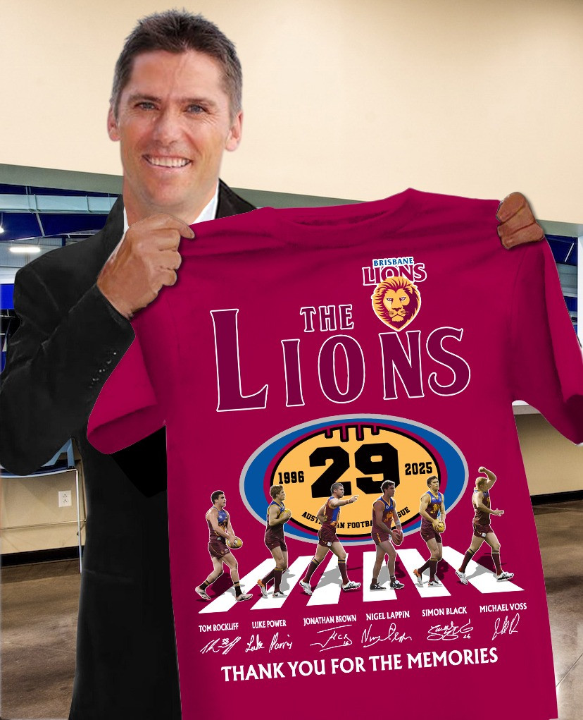 The Brisbane Lions 29th Anniversary 1996-2025 T-Shirt Thank You For The Memories Oregontrailrvpk Shirt