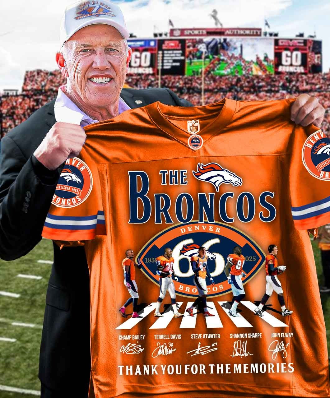 The Broncos 66th Anniversary 1959-2025 Jersey Thank You For The Memories Fan Merch Oregontrailrvpk Shirt