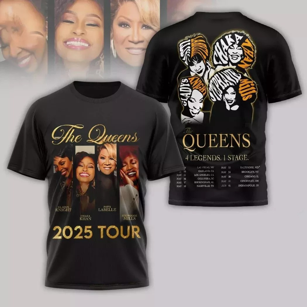 The Queens 4 Legends 1 Stage 2025 Tour 3D T-Shirt Music Themed Gifts Oregontrailrvpk Shirt