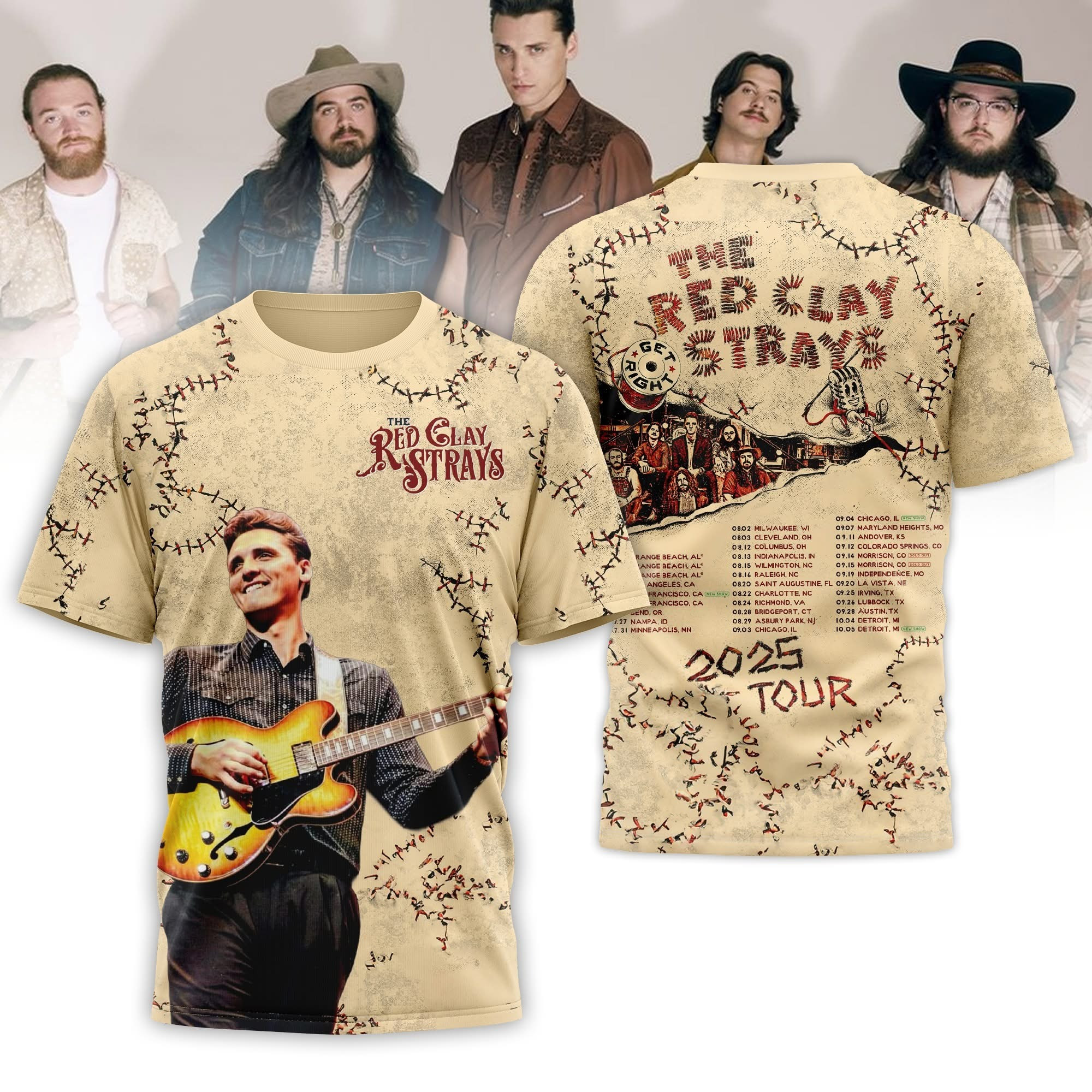 The Red Clay Strays 2025 Tour T-Shirt Merch Gifts For The Red Clay Strays Fans Oregontrailrvpk Shirt