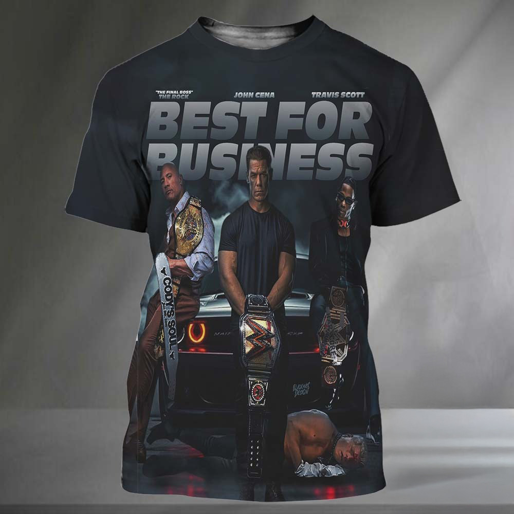 The Rock John Cena And Travis Scott Best For Business WWE Elimination Chamber 2025 Shirt Oregontrailrvpk Shirt