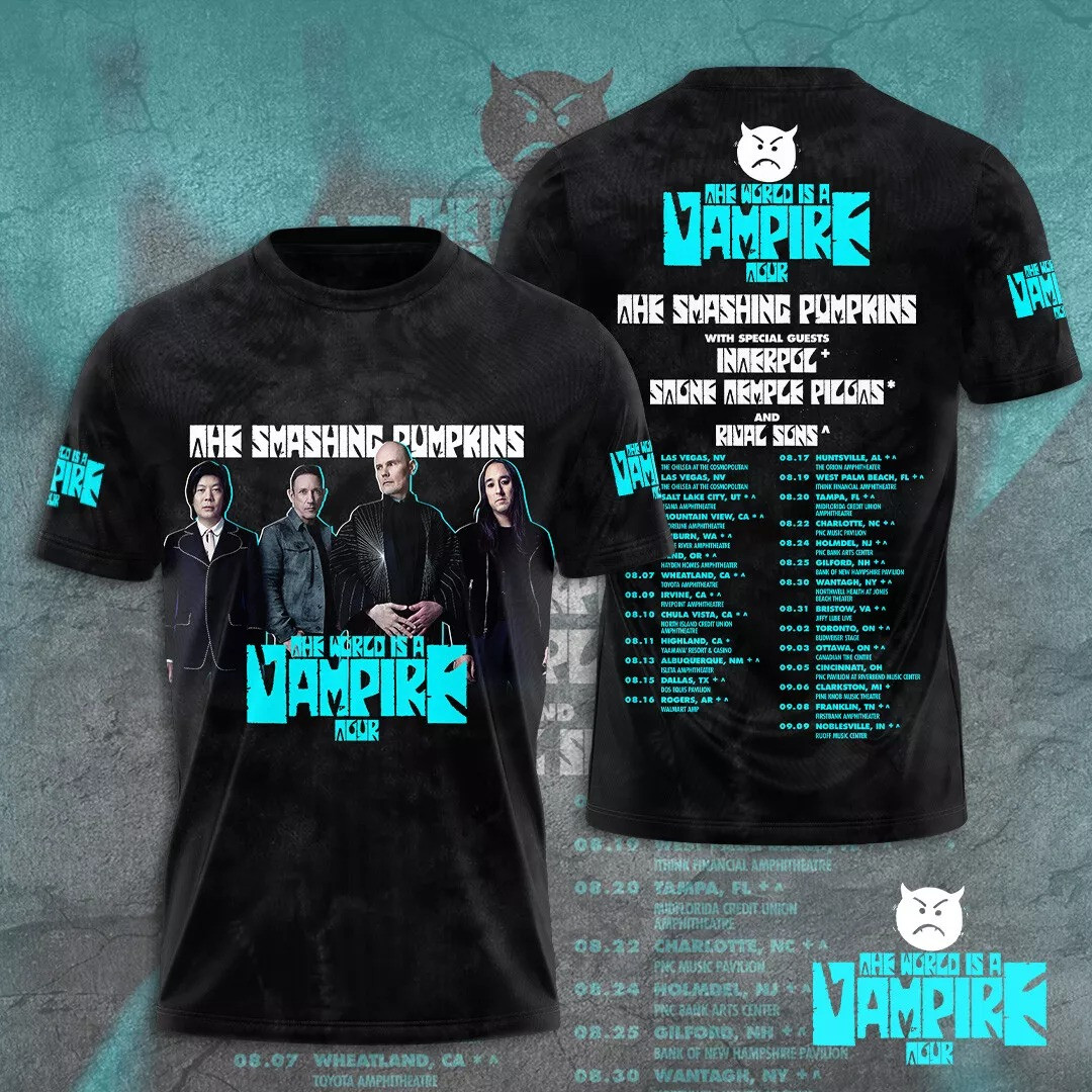 The Smashing Pumpkins 2025 Tour 3D T-Shirt Music Fans Presents Oregontrailrvpk Shirt