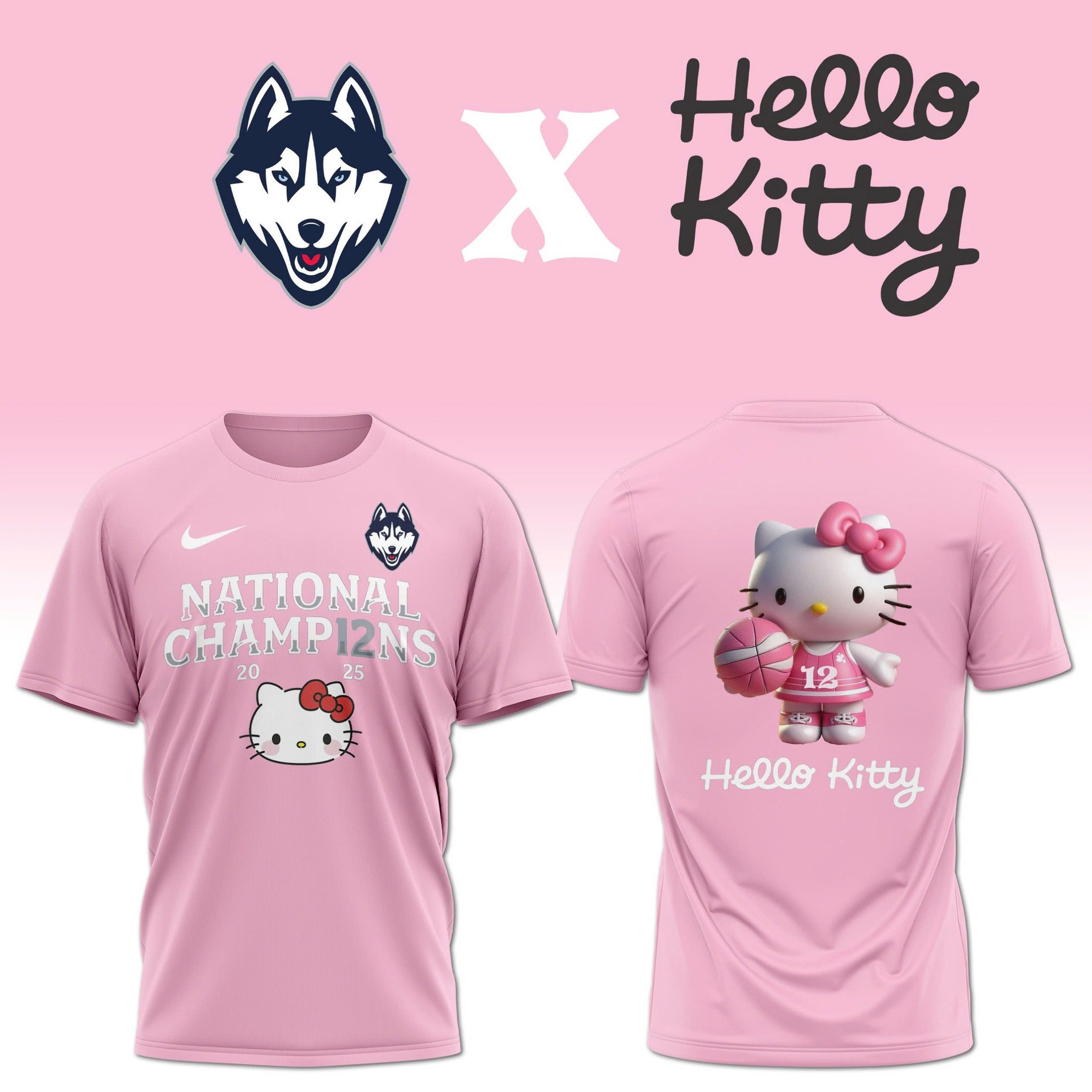 The UConn Women's Basketball x Hello Kitty T-Shirt Present Gifts For Basketball Lovers Oregontrailrvpk Shirt