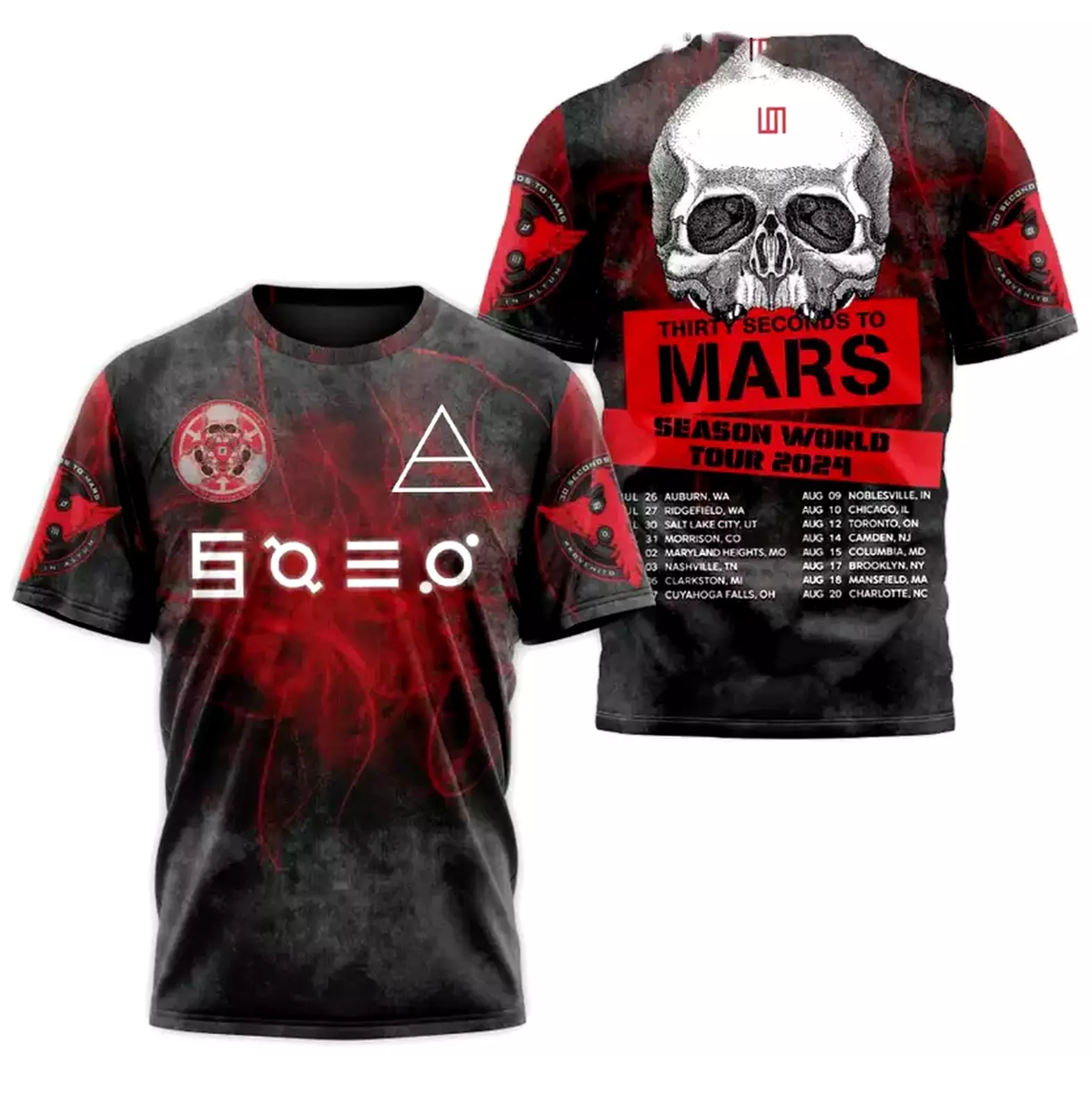 Thirty Second To Mars Season World Tour 2024 Fan AOP 3D T-shirt Oregontrailrvpk Shirt