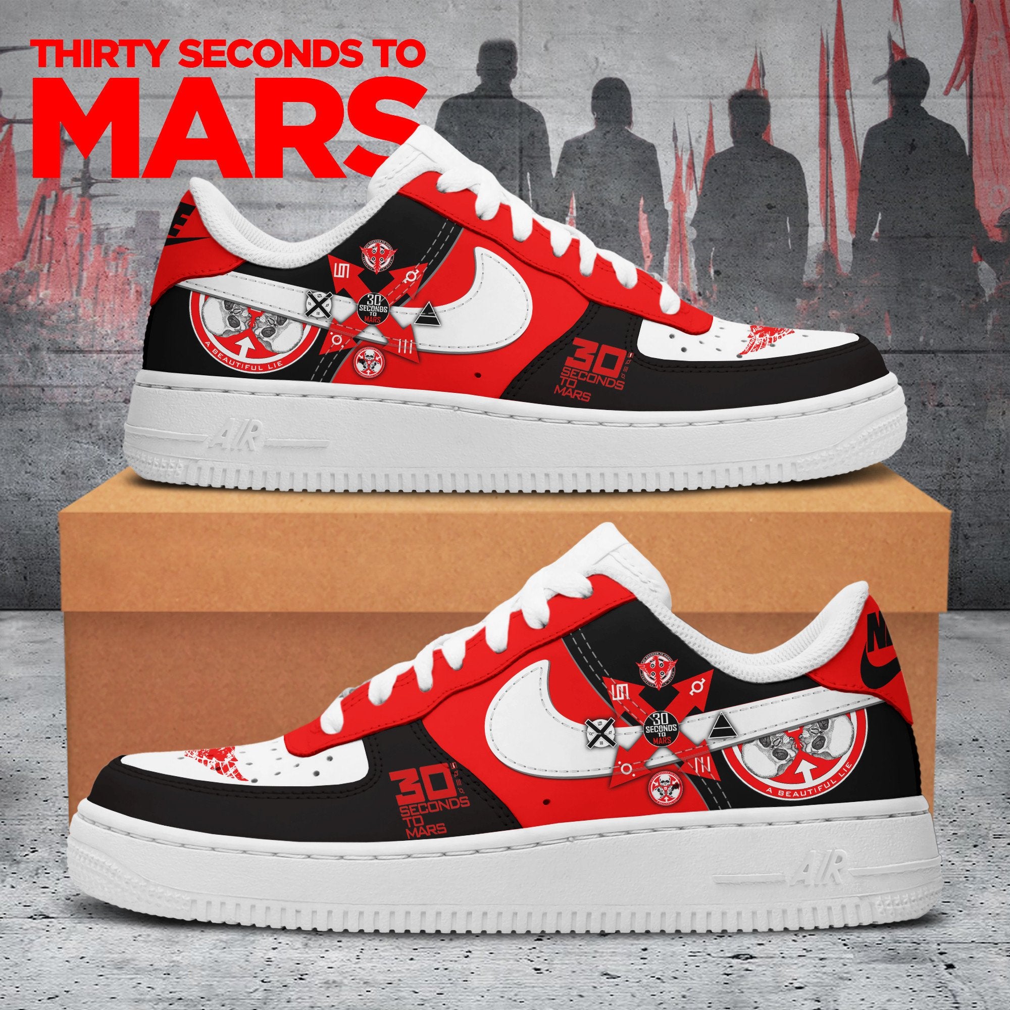 Thirty Seconds to Mars Air Low-Top Sneakers Shoes For Men And Women
