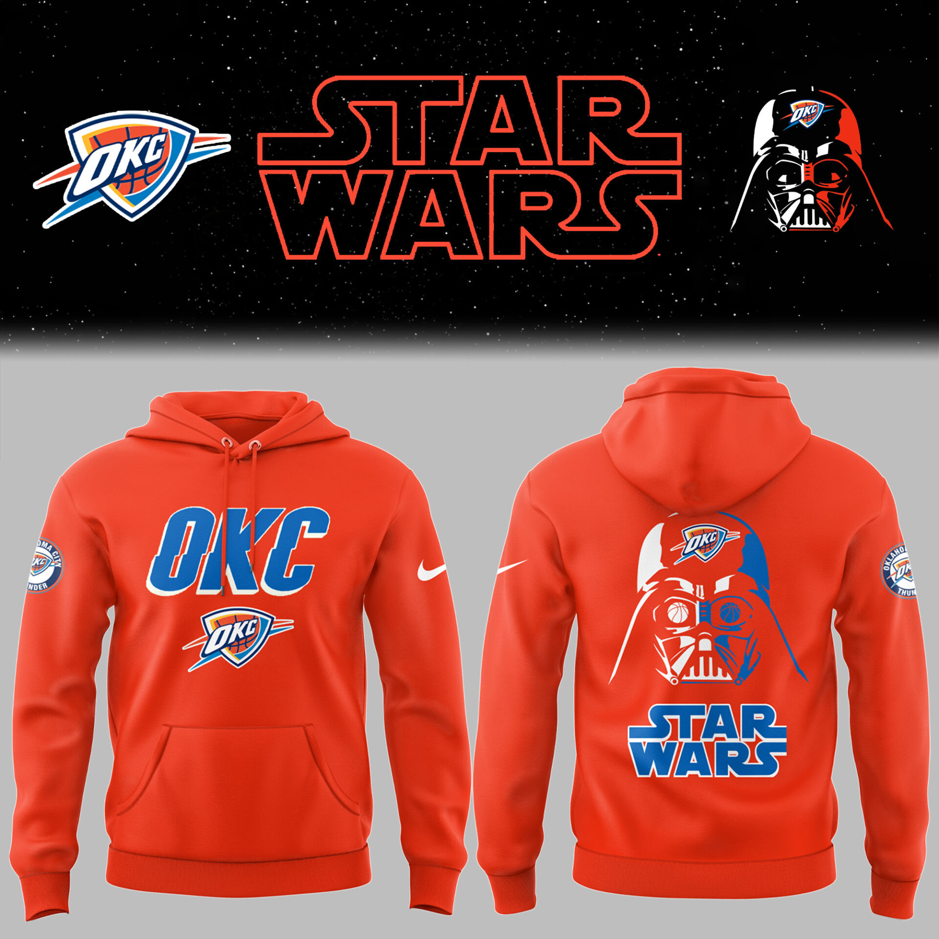Thunder Basketball Thunder x Star Wars Hoodie Good Gifts For Basketball Lovers