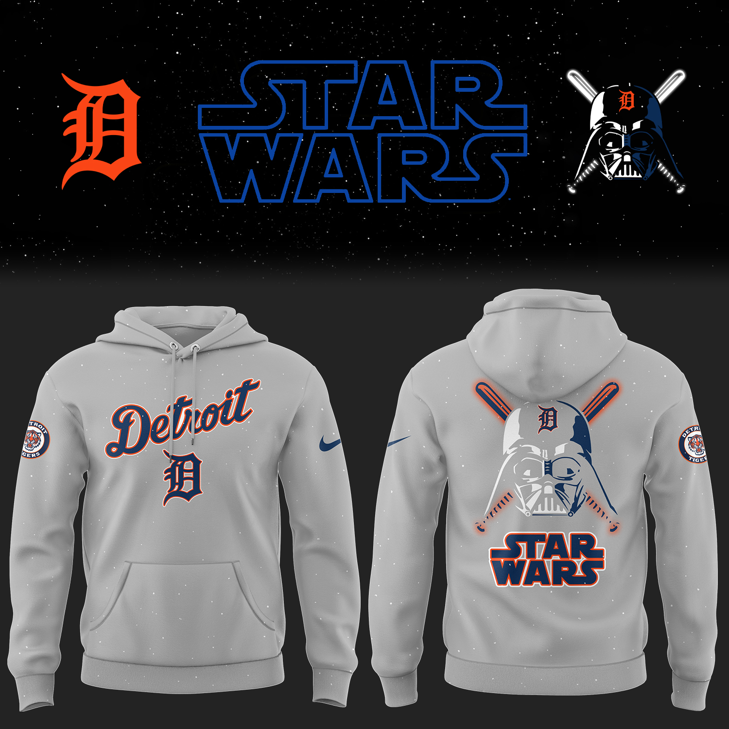 Tigers Baseball Tigers x Star Wars 2025 Gold Hoodie Baseball