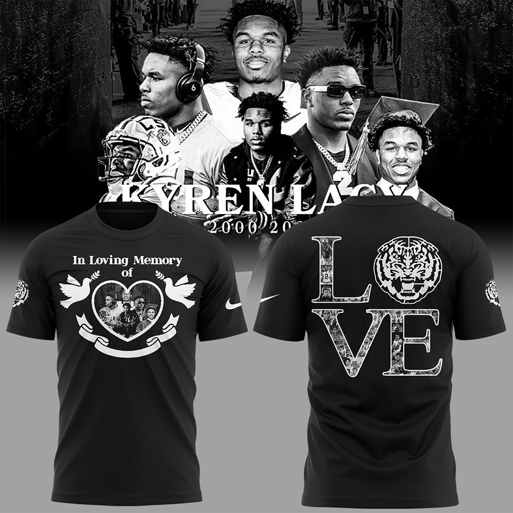 Tigers Football RIP Lacy 2000 2025 Black T-Shirt Oregontrailrvpk Shirt