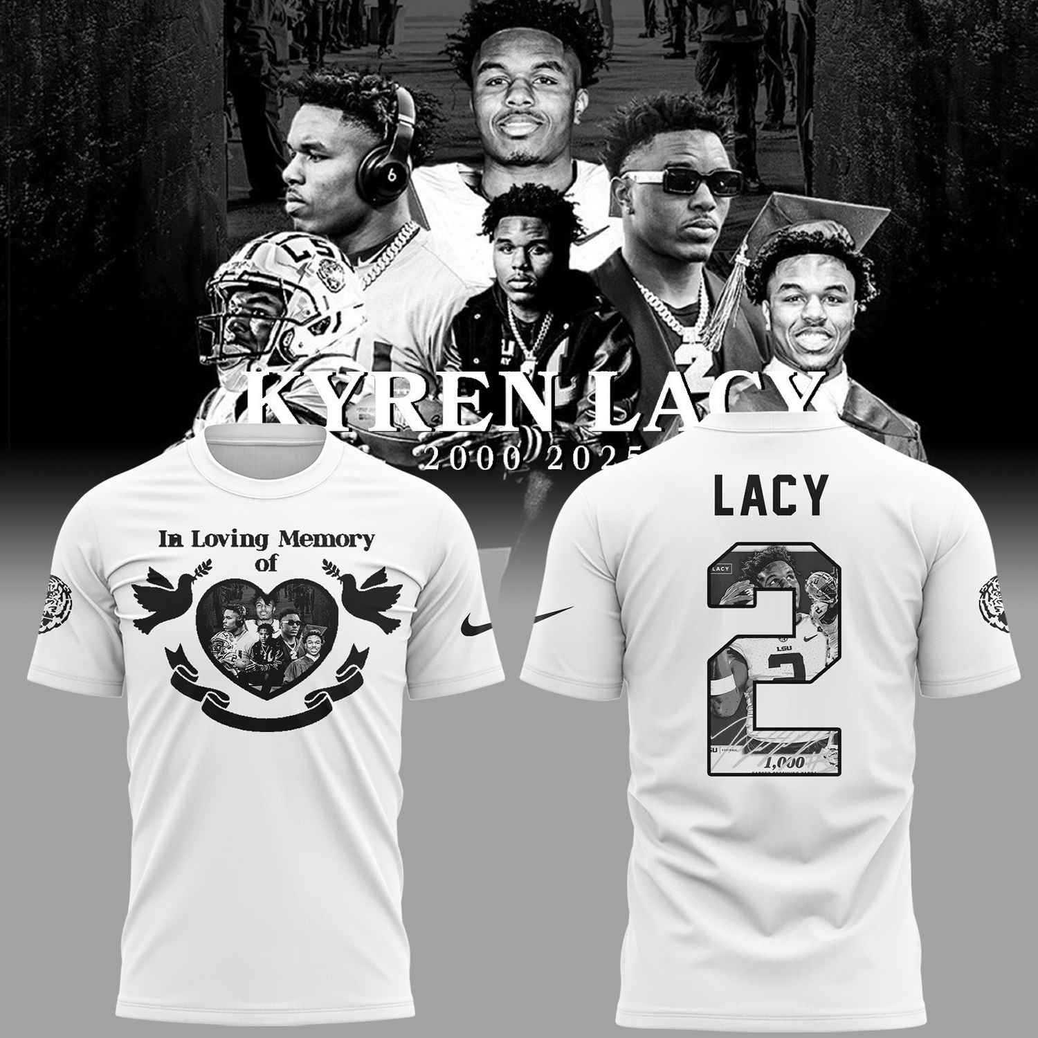 Tigers Football Rip Lacy White T-Shirt Best Gifts For A Football Player Oregontrailrvpk Shirt