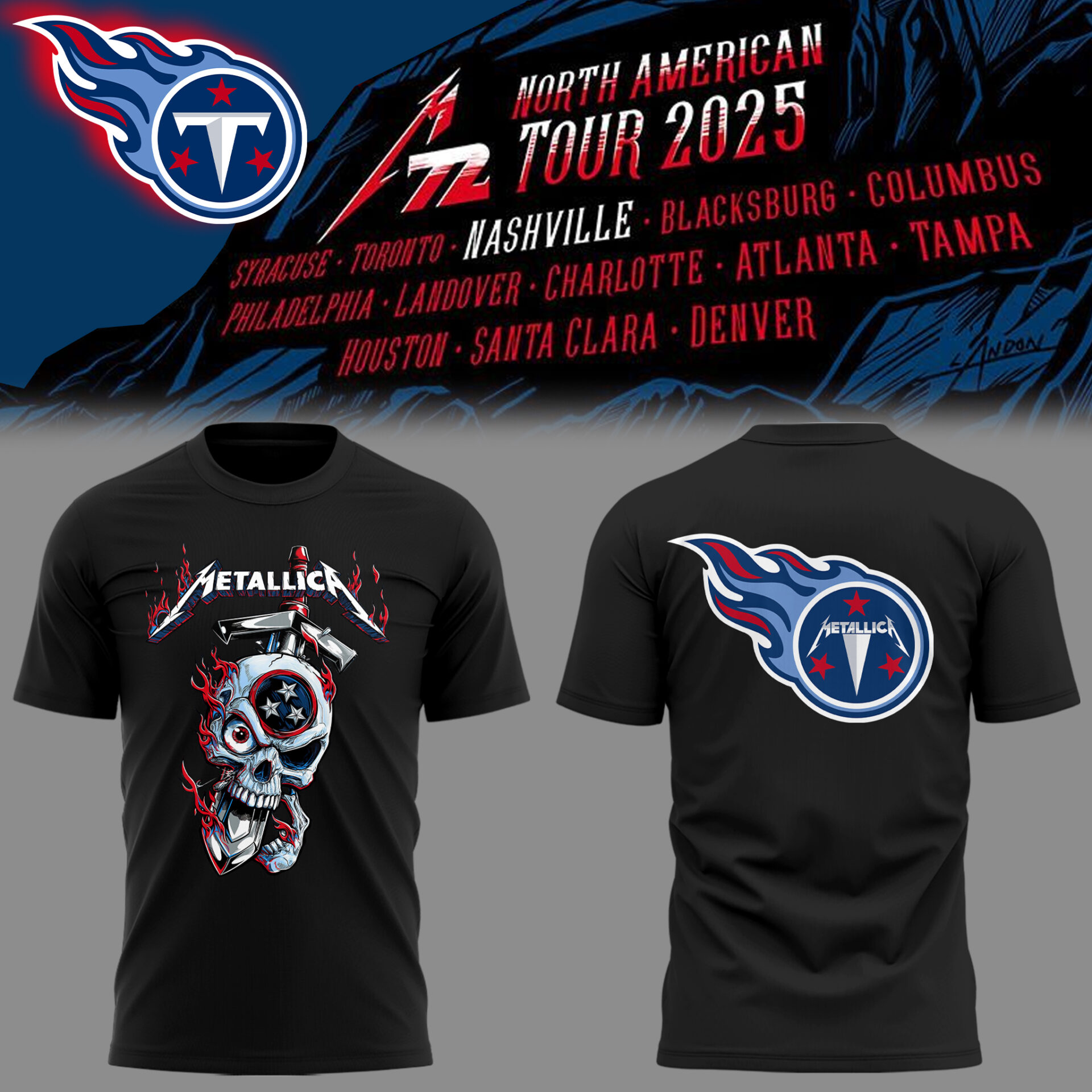 Titans Football Music Concert Black T-Shirt For Football Player Oregontrailrvpk Shirt