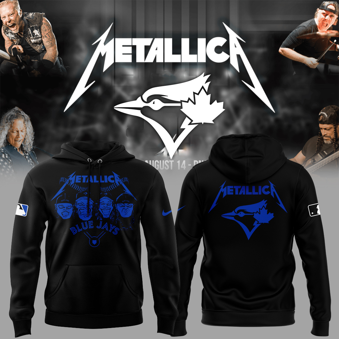 Toronto Blue Jays Baseball Metallica Night Black Hoodie Baseball