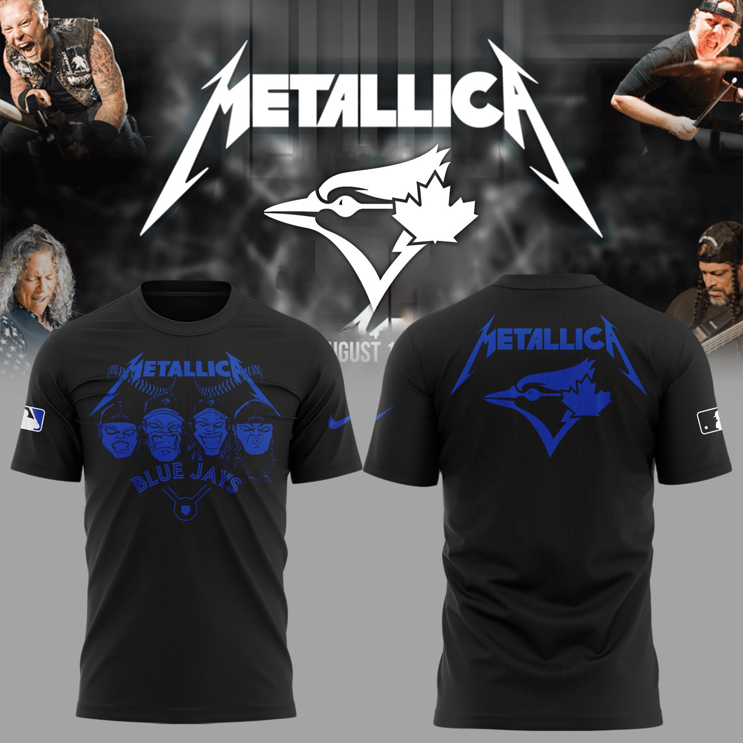 Toronto Blue Jays Baseball Metallica Night Black T-Shirt Oregontrailrvpk Shirt