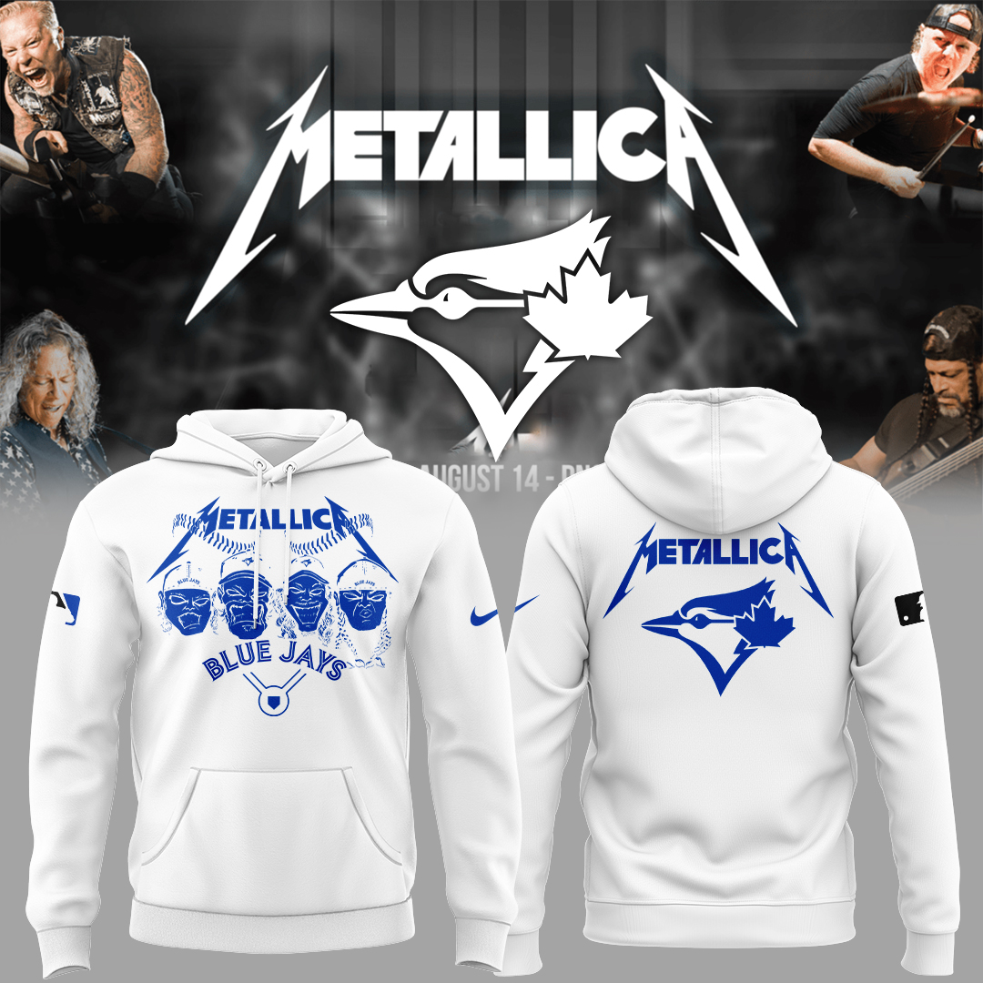Toronto Blue Jays Baseball Metallica Night White Hoodie Unique Baseball Gifts