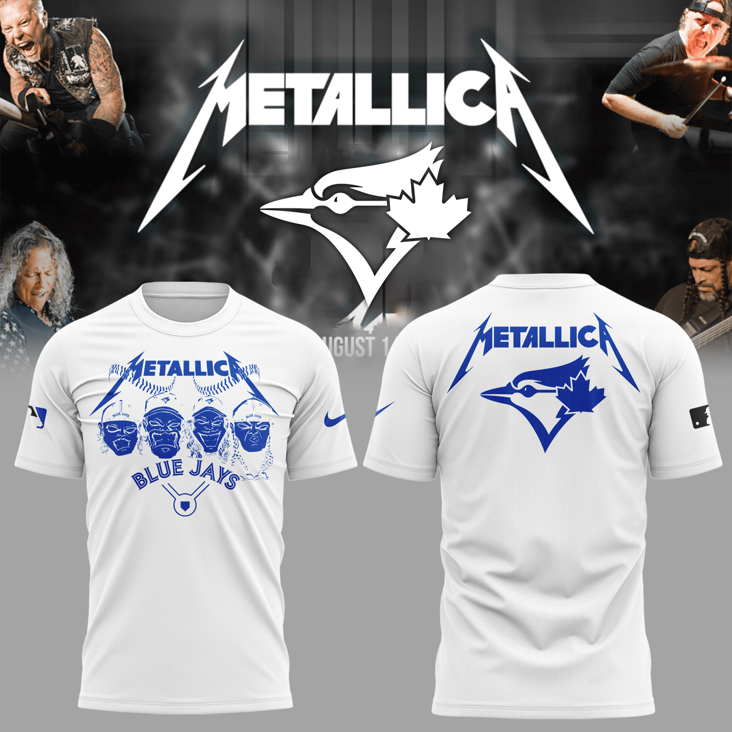 Toronto Blue Jays Baseball Metallica Night White T-Shirt Oregontrailrvpk Shirt