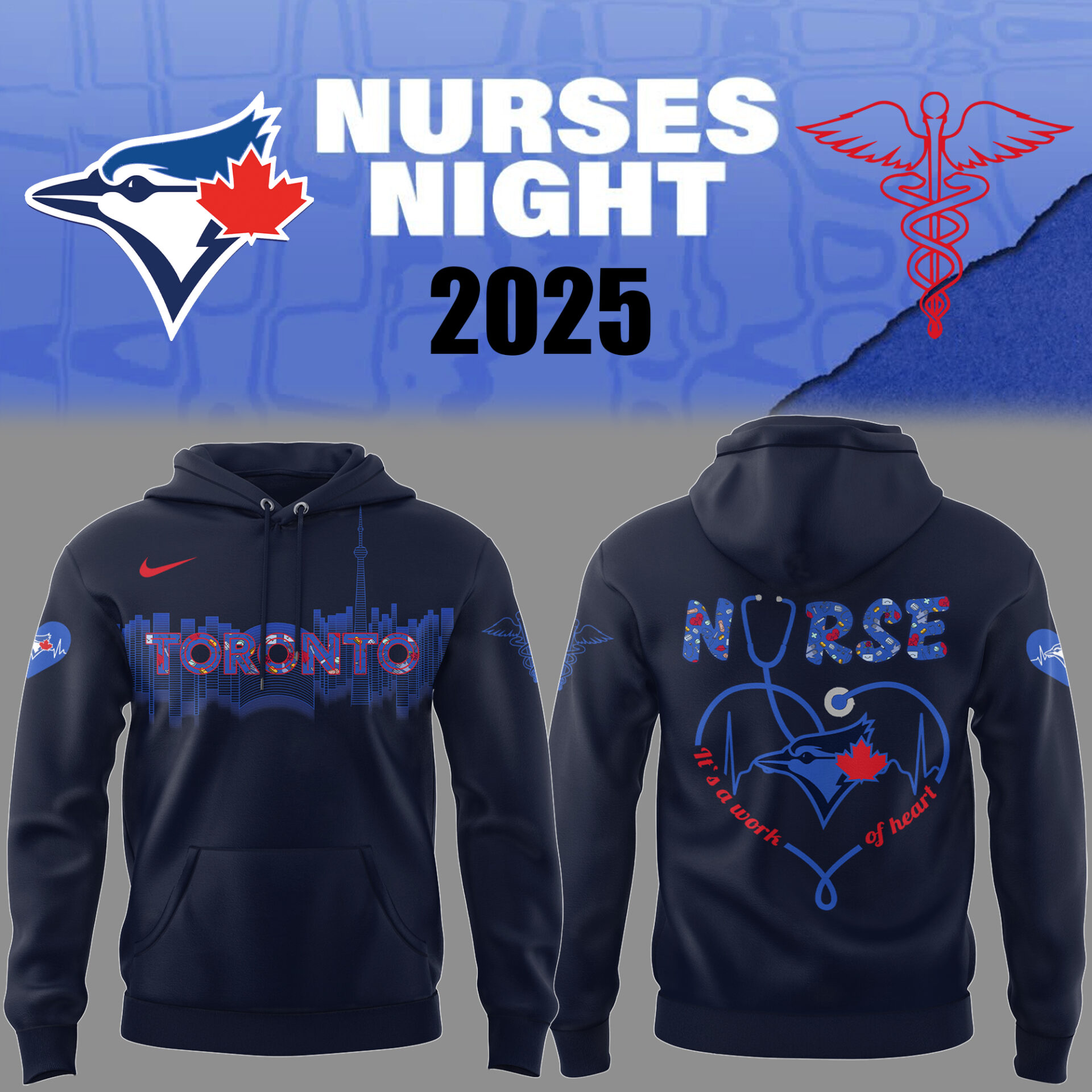 Toronto Blue Jays Baseball Nurses Night Cc Hoodie