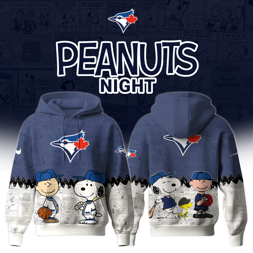 Toronto Blue Jays MLB x The 75th Anniversary Of Peanuts Hoodie Baseball Player Gift Ideas