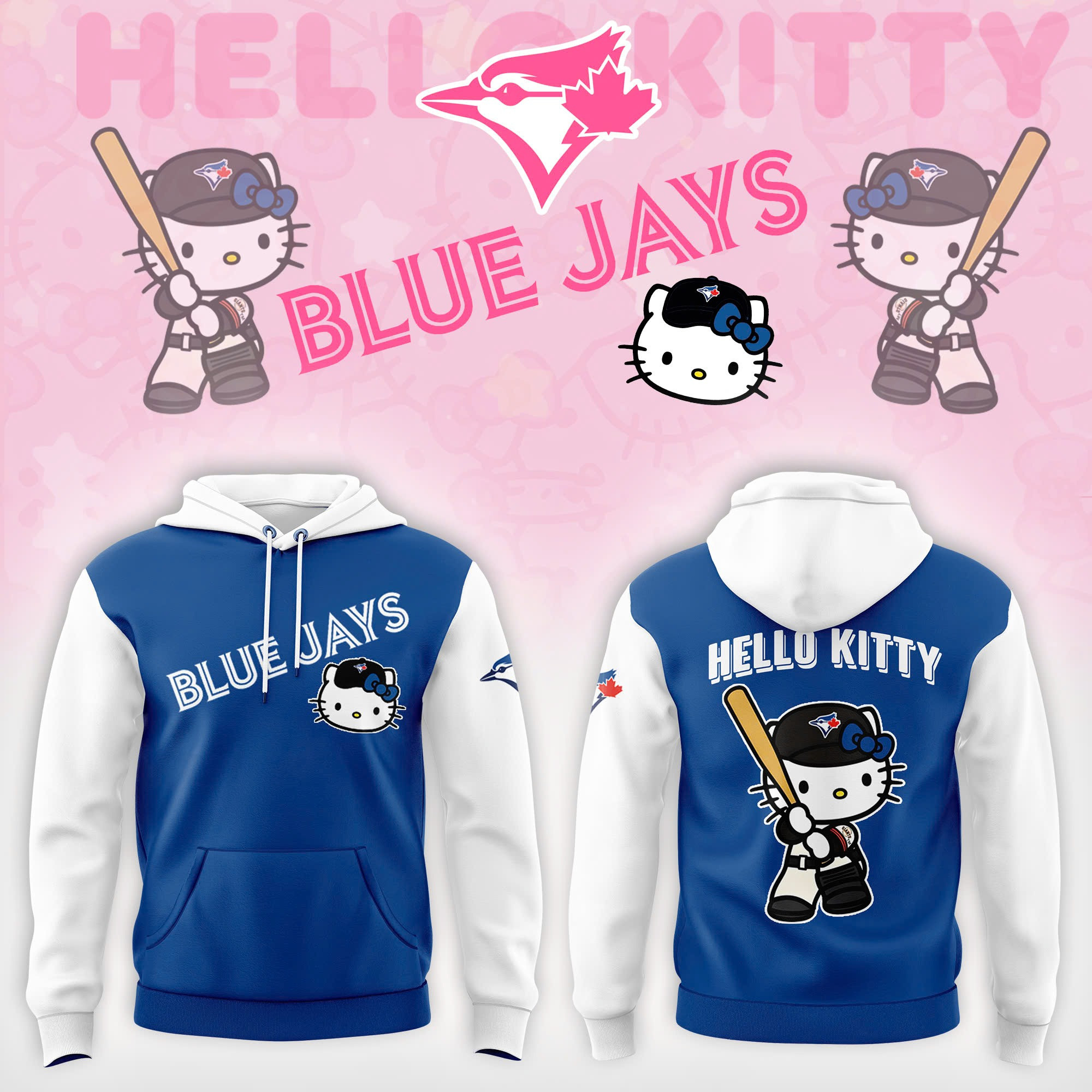 Toronto Blue Jays x Hello Kitty Version 2025 Limited Edition Hoodie Baseball Player Gift Ideas