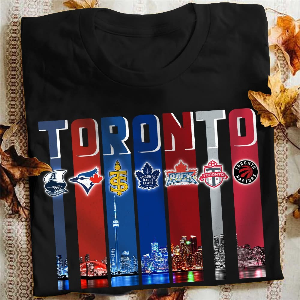 Toronto City Sport Teams Skyline T-Shirt Best Gifts For Toronto Sports Lovers Fans Oregontrailrvpk Shirt