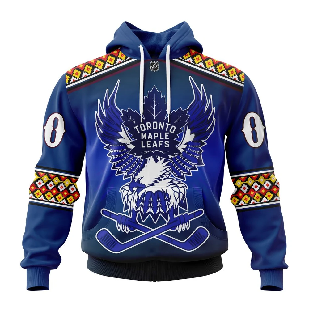 Toronto Maple Leafs Celebrate Indigenous Culture With Specialized Wasac Night All Over Print Hoodie Style 21363