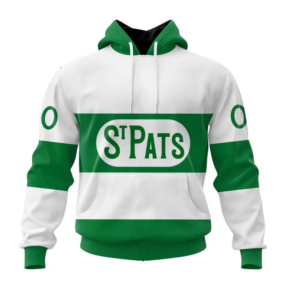 Toronto Maple Leafs Personalize White St. Pats Kits All Over Print Hoodie Style 54708