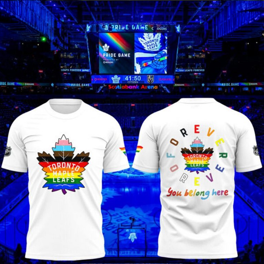Toronto Maple Leafs Pride Night 2025 White T-Shirt For Ice Hockey Fans Oregontrailrvpk Shirt