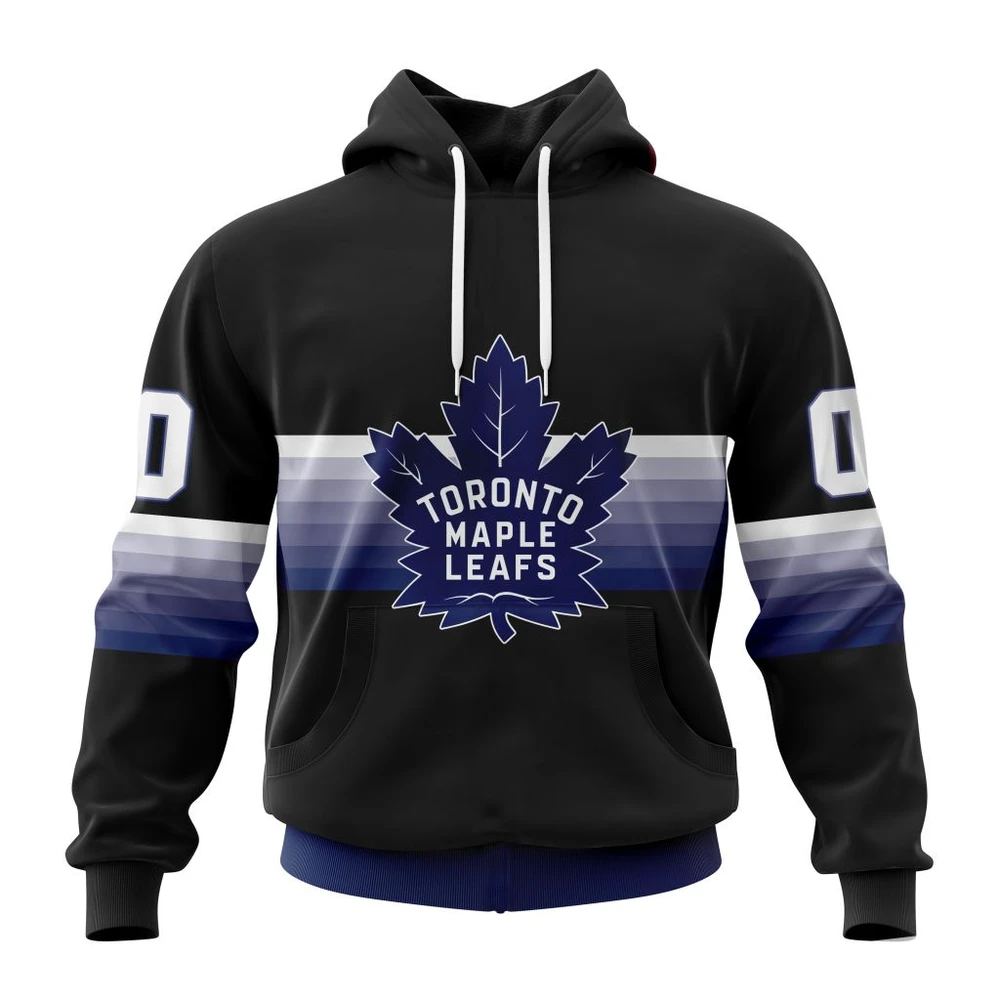 Toronto Maple Leafs Special Black And Gradient Design All Over Print Hoodie Style 15989