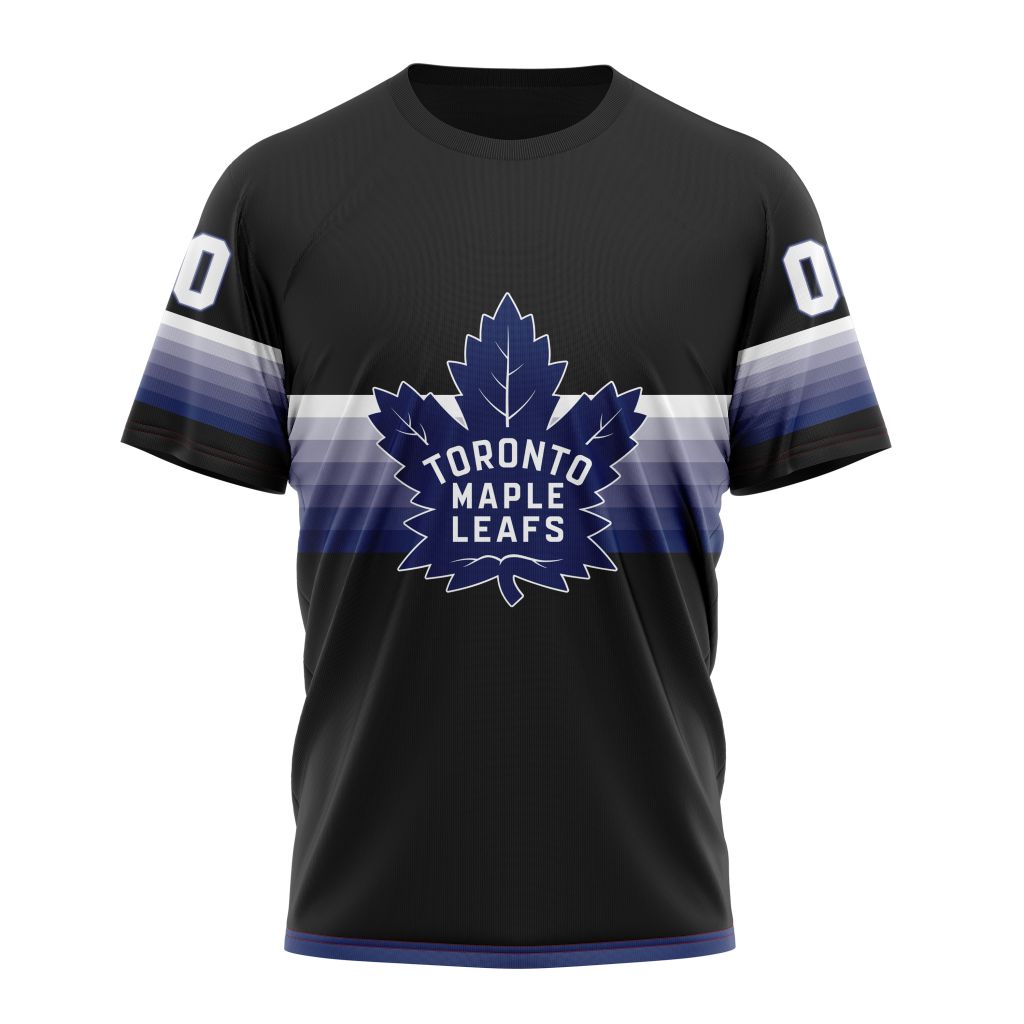 Toronto Maple Leafs Special Black And Gradient Design Personalized Name And Number T-Shirt Oregontrailrvpk Shirt