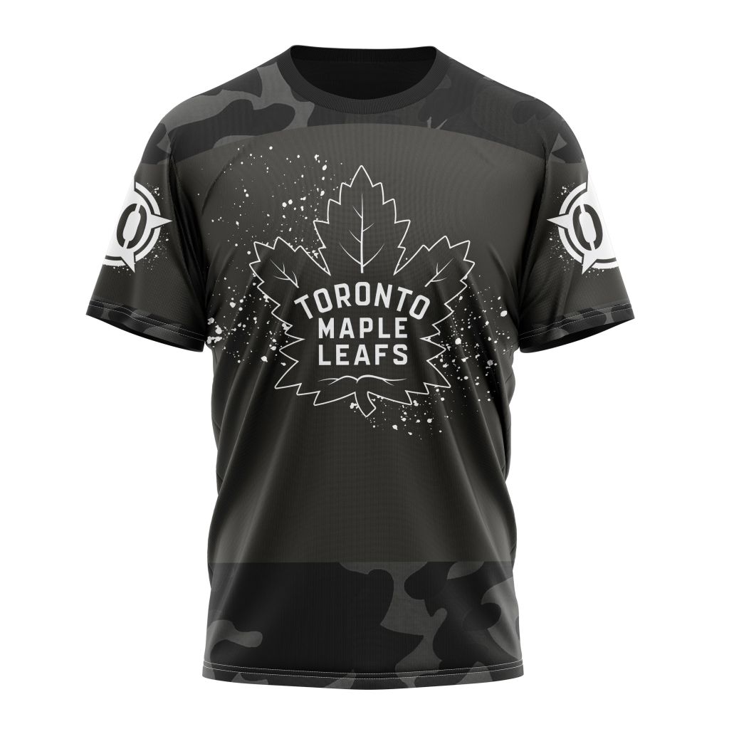 Toronto Maple Leafs Special Black Camo Design For Veterans Day Personalized Name And Number T-Shirt Oregontrailrvpk Shirt