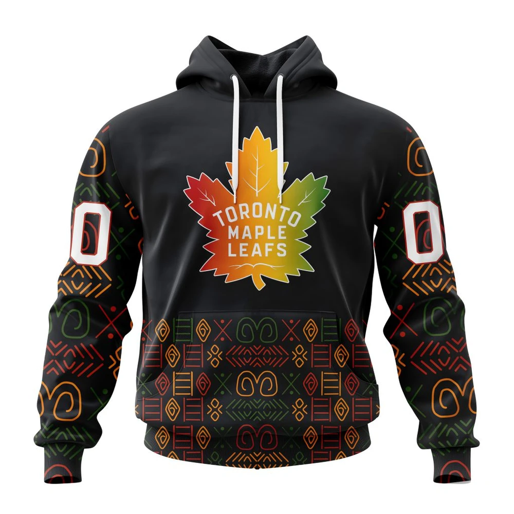 Toronto Maple Leafs Special Design For Black History Month All Over Print Hoodie Style 68083