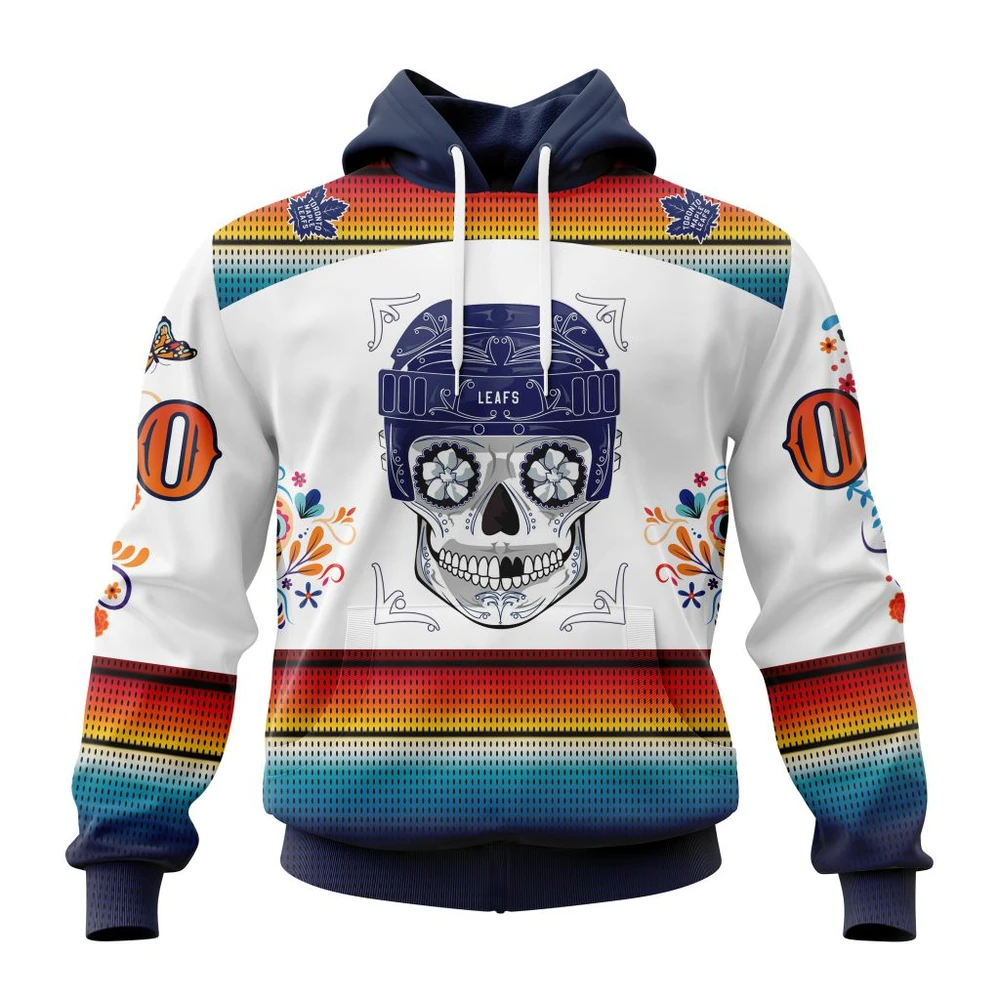 Toronto Maple Leafs Special Design For Dia De Los Muertos All Over Print Hoodie Style 92480