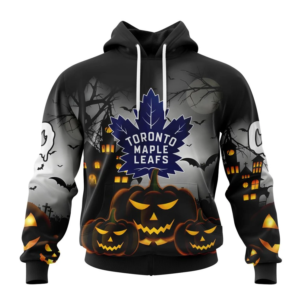 Toronto Maple Leafs Special Design For Halloween All Over Print Hoodie Style 25072