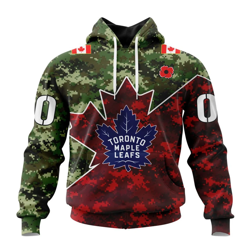 Toronto Maple Leafs Special Design For Remembrance Day All Over Print Hoodie Style 83718