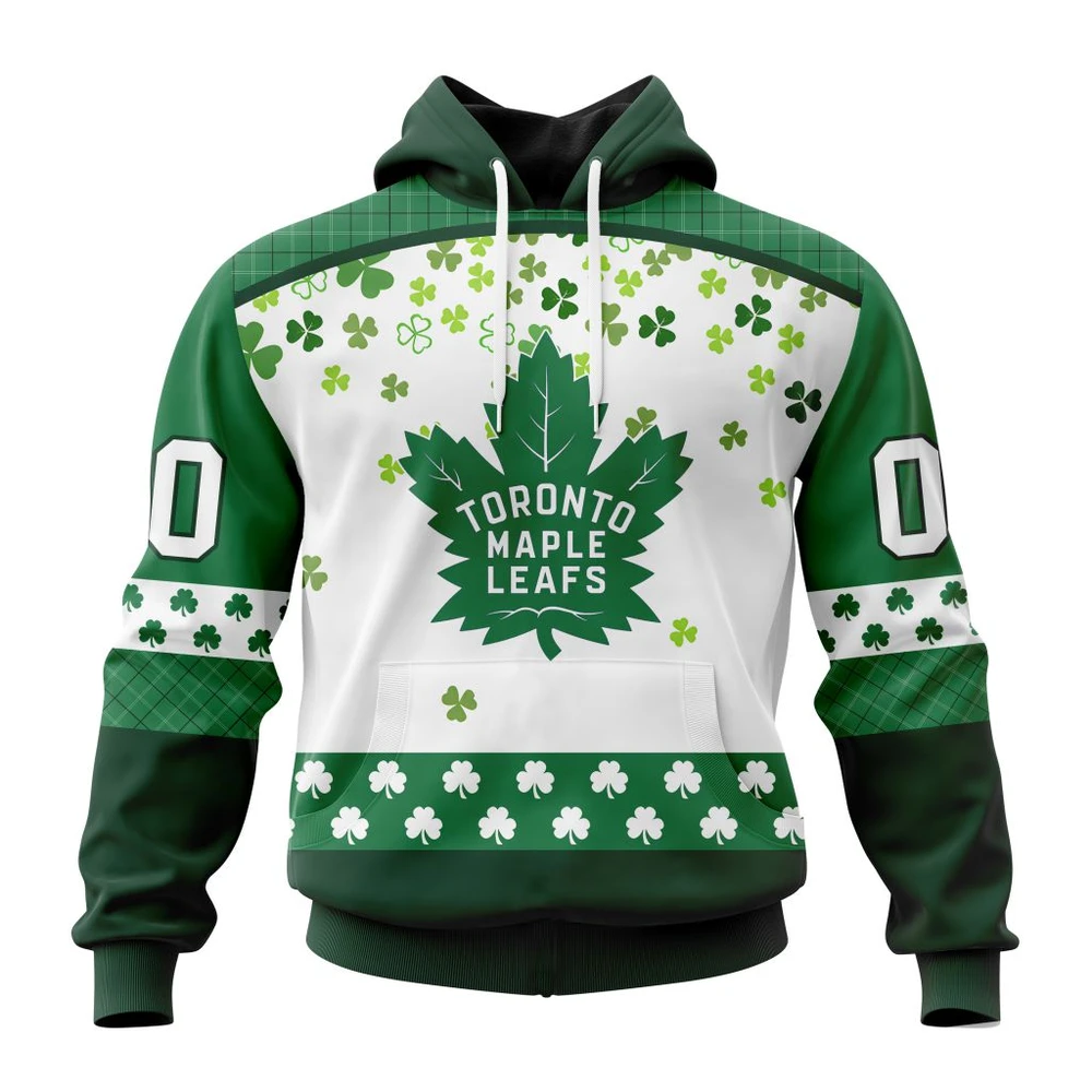 Toronto Maple Leafs Special Design For St. Patrick Day All Over Print Hoodie Style 65240