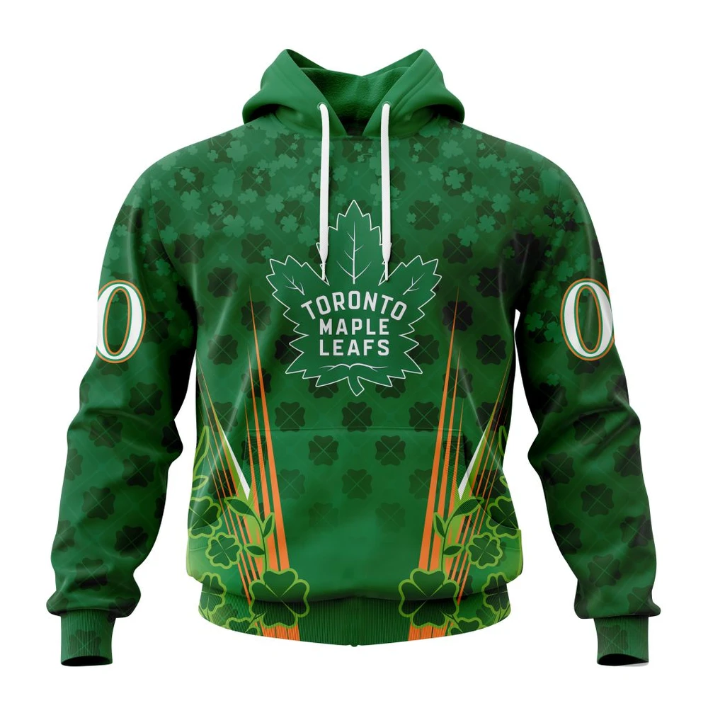 Toronto Maple Leafs Special Design For St. Patrick Day All Over Print Hoodie Style 99871