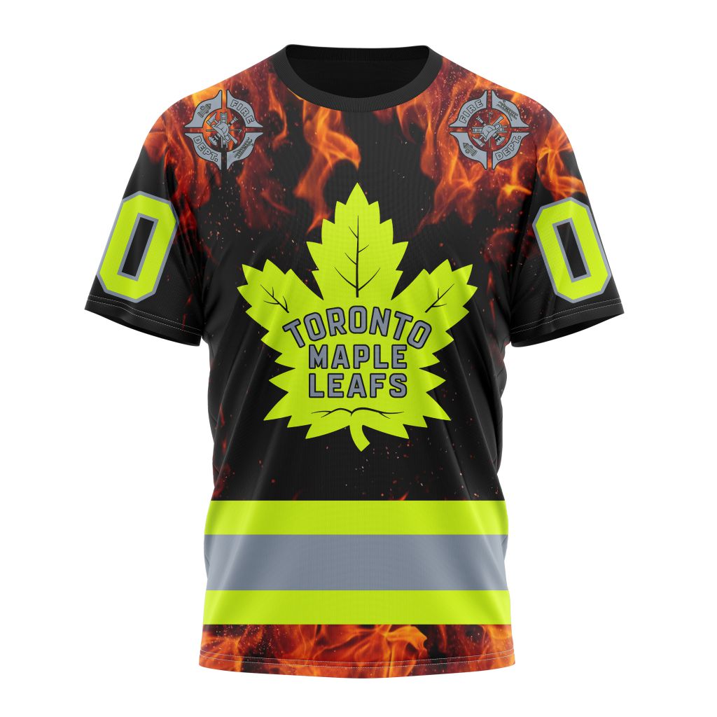 Toronto Maple Leafs Special Design Honoring Firefighters 01 Personalized Name And Number T-Shirt Oregontrailrvpk Shirt