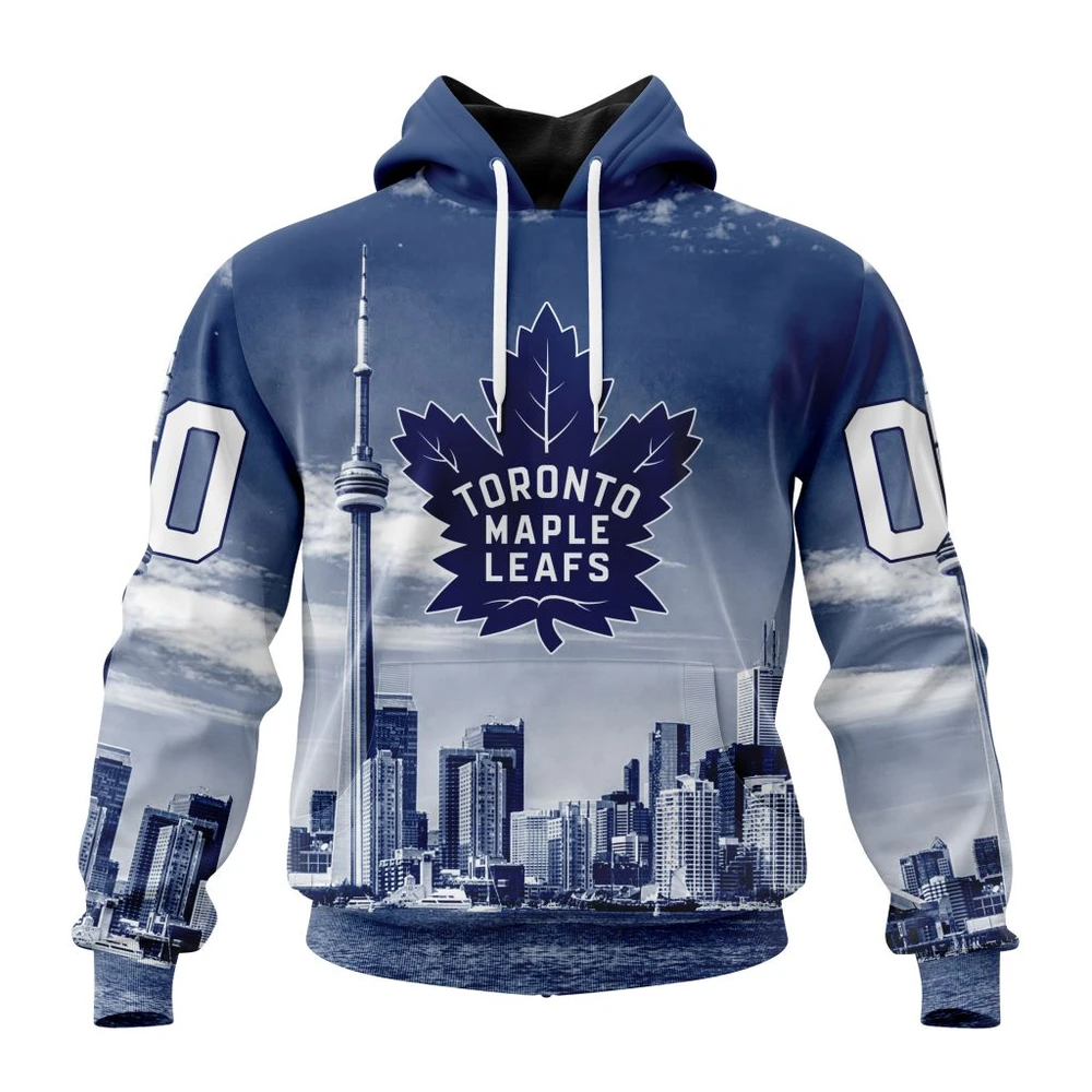 Toronto Maple Leafs Special Design With Cn Tower All Over Print Hoodie Style 34123