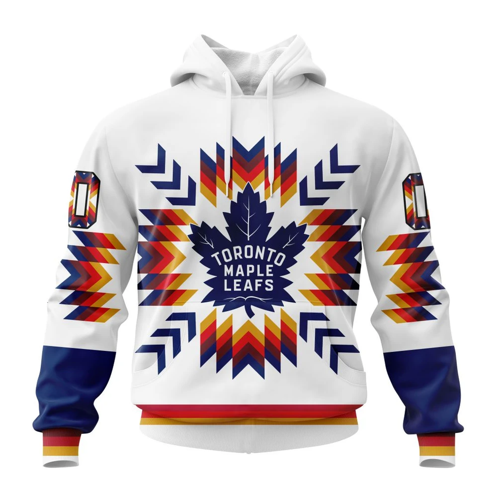 Toronto Maple Leafs Special Design With Native Pattern All Over Print Hoodie Style 83814