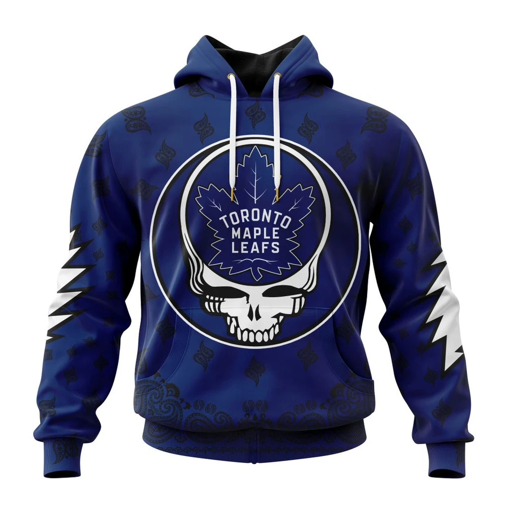 Toronto Maple Leafs Special Grateful Dead Design All Over Print Hoodie Style 34759