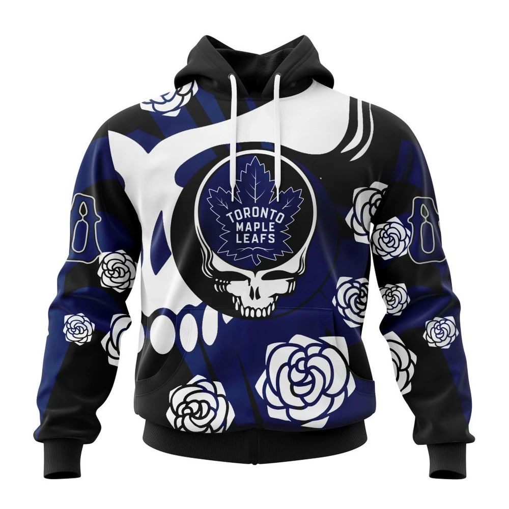 Toronto Maple Leafs Special Grateful Dead Design All Over Print Hoodie Style 53658