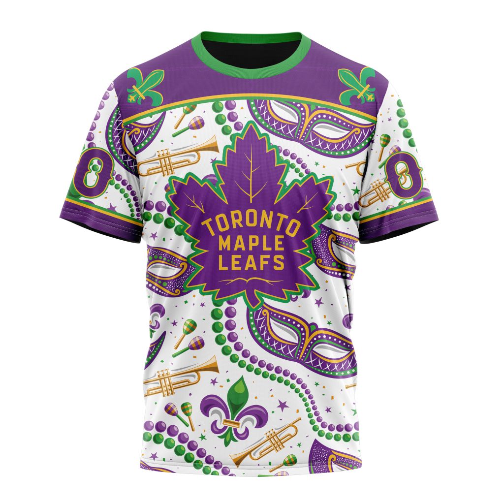 Toronto Maple Leafs Special Mardi Gras Design 01 Personalized Name And Number T-Shirt Oregontrailrvpk Shirt