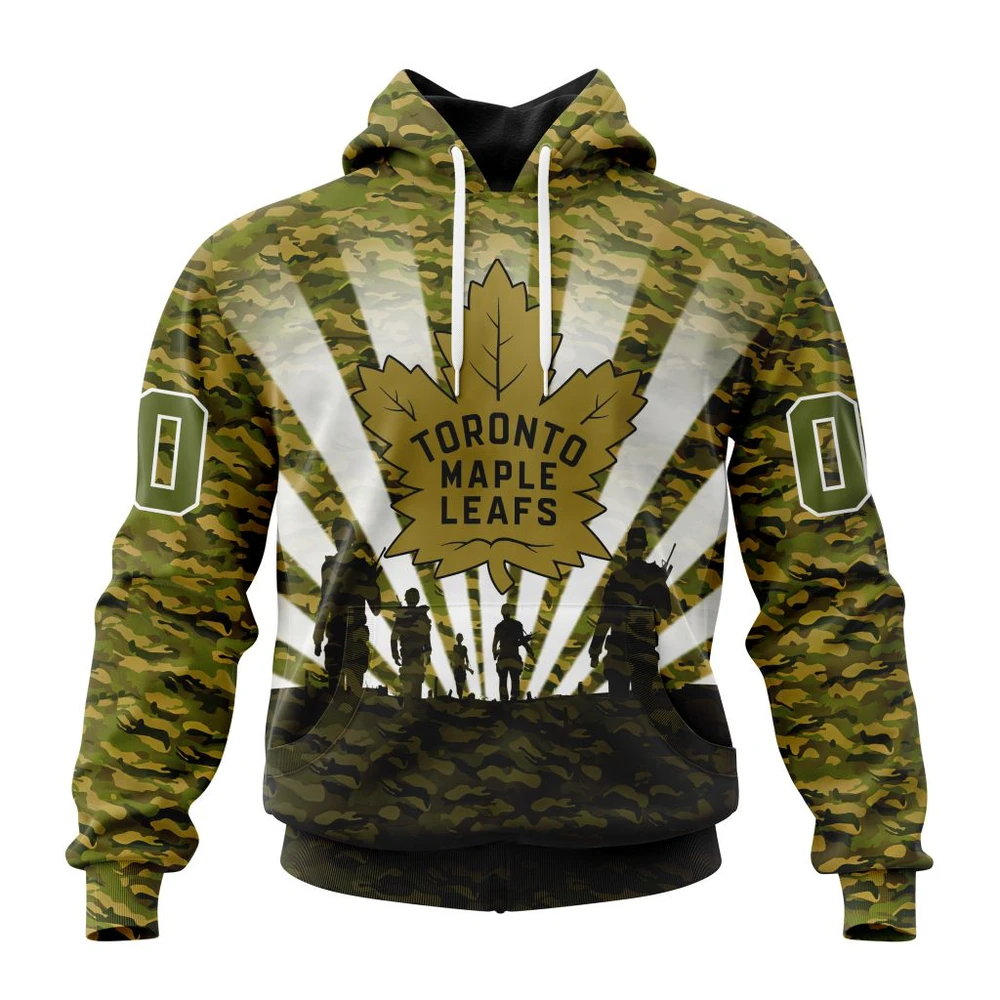 Toronto Maple Leafs Special Military Camo Kits For Veterans Day And Rememberance Day All Over Print Hoodie Style 74718