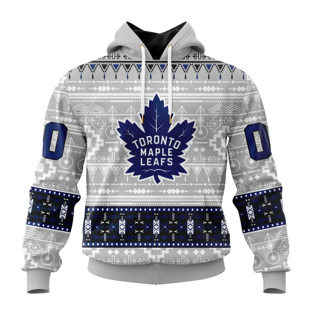 Toronto Maple Leafs Special Native Design All Over Print Hoodie Style 35223