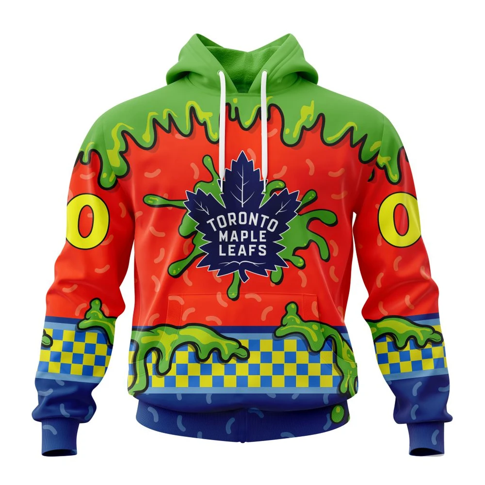 Toronto Maple Leafs Special Nickelodeon Design All Over Print Hoodie Style 71853