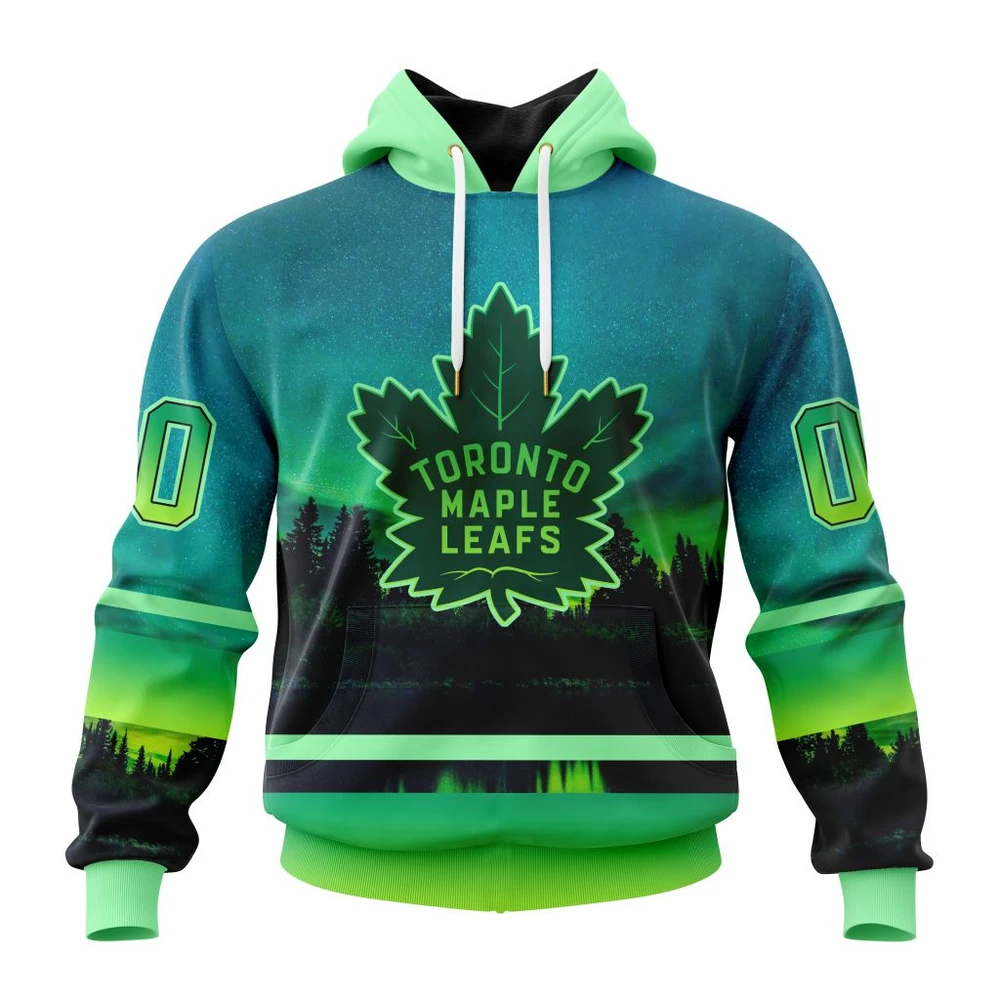 Toronto Maple Leafs Special Northern Lights Design All Over Print Hoodie Style 96162