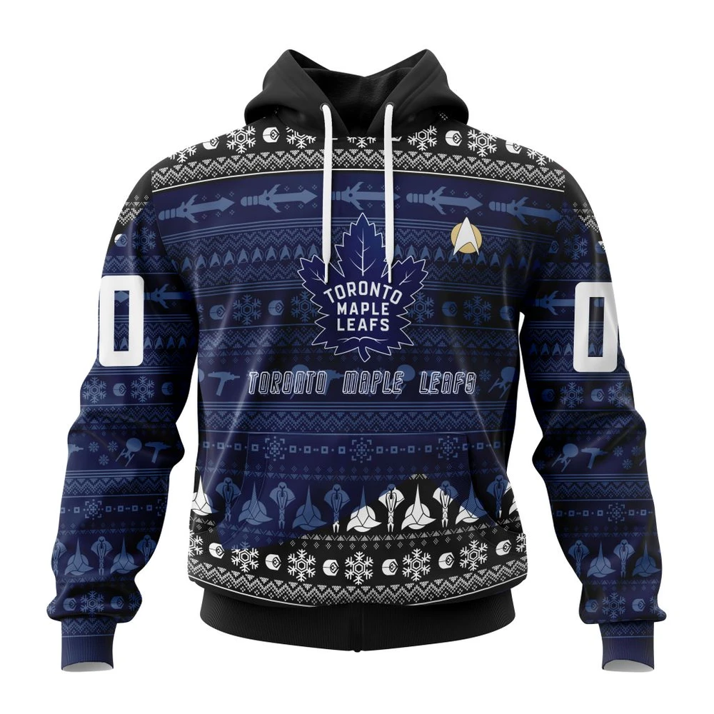 Toronto Maple Leafs Special Star Trek Design All Over Print Hoodie Style 25356