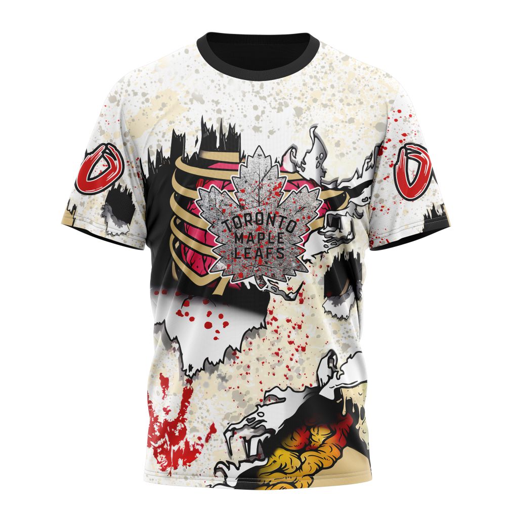 Toronto Maple Leafs Special Zombie For Halloween Personalized Name And Number T-Shirt Oregontrailrvpk Shirt