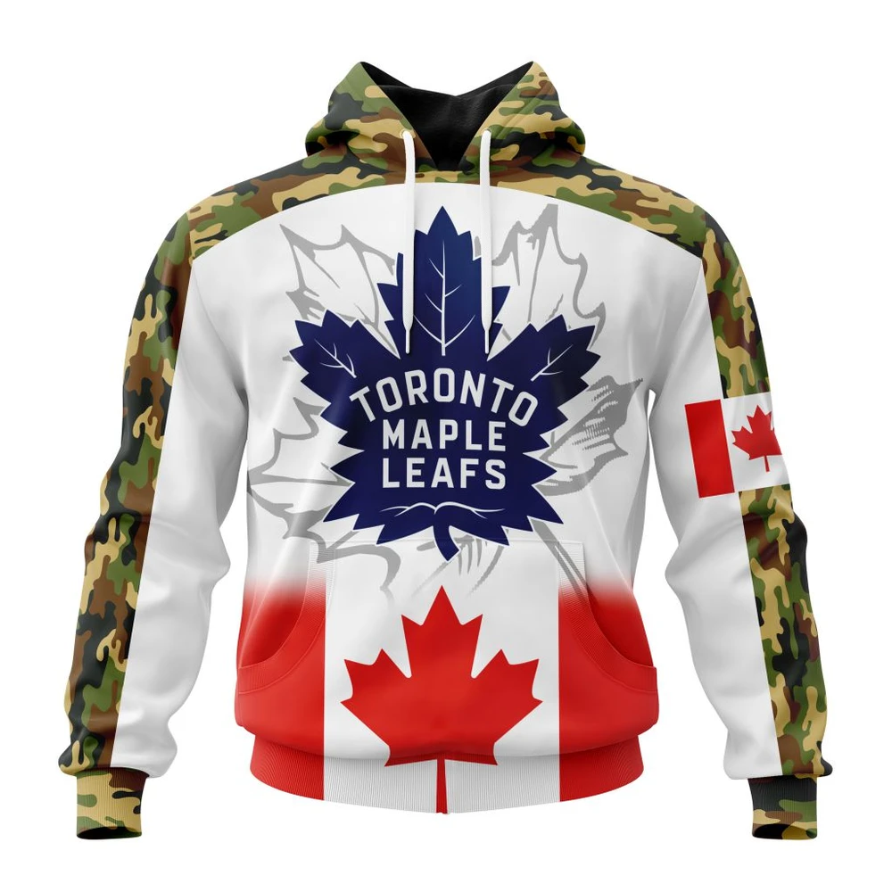 Toronto Maple Leafs Specialized Design With Our Canada Flag All Over Print Hoodie Style 74870